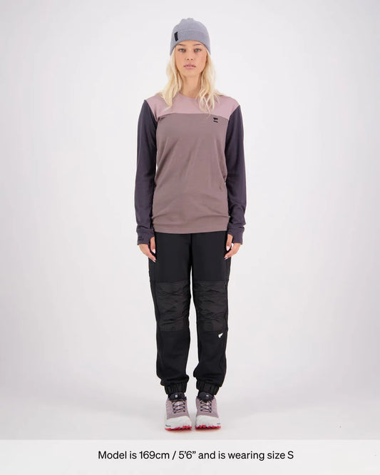 MONS ROYALE WOMENS YOTEI BF L/S - Mauve Dust