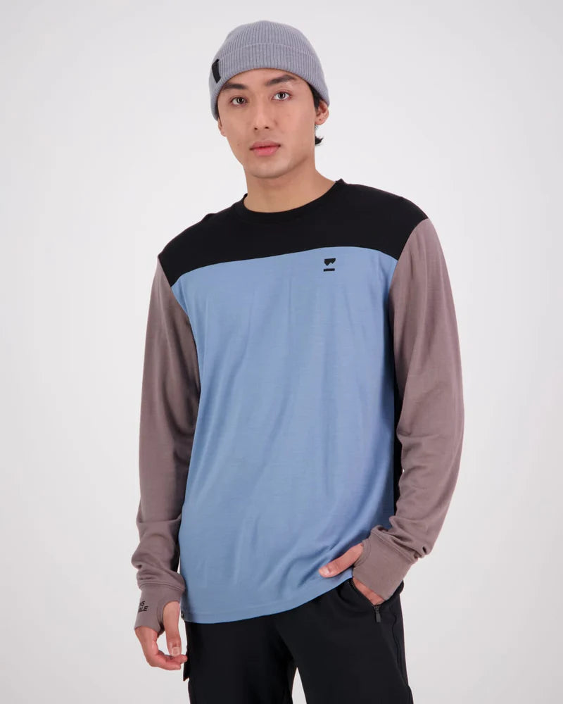 MONS ROYALE MENS YOTEI L/S - Blue Dust