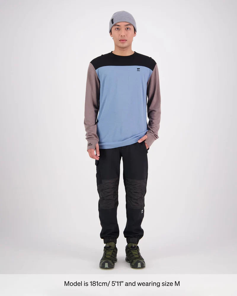 MONS ROYALE MENS YOTEI L/S - Blue Dust