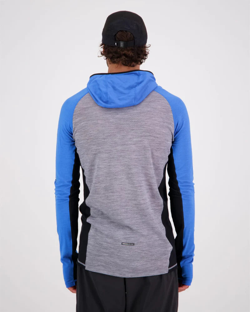 MONS ROYALE MENS  TEMPLE HOOD - Blue Gravel