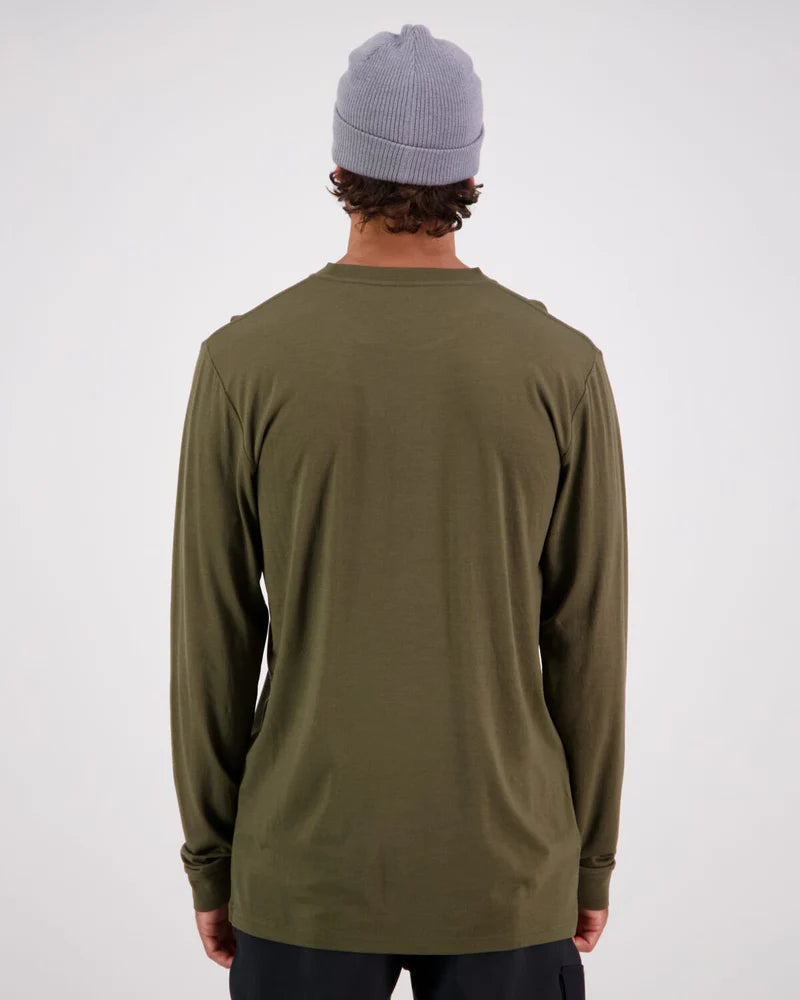 MONS ROYALE MENS ICON  L/S - Dark Olive