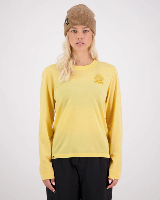 MONS ROYALE WOMENS ICON RELAXED L/S - Buttercup