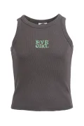 EVE GIRL ATHS RIB TANK - Charcoal