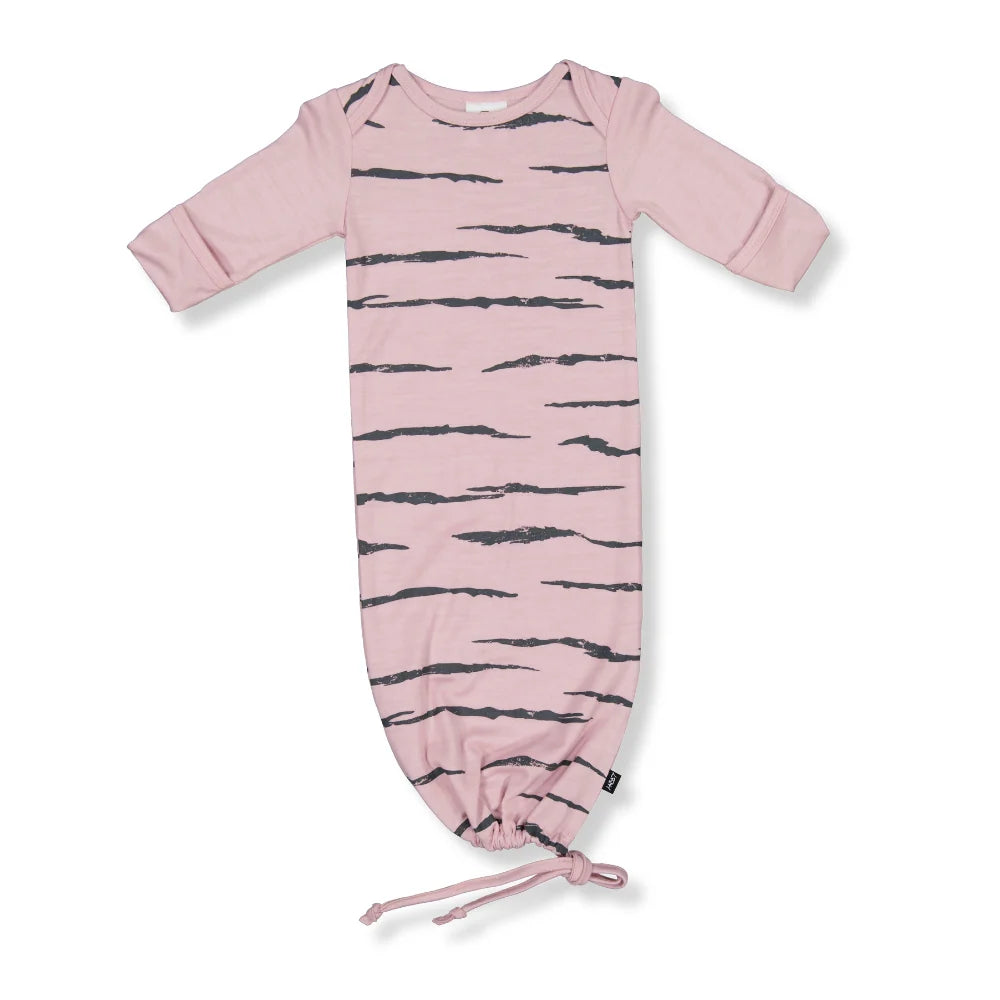 LITTLE FLOCK OF HORRORS THE NEWCOMER BABY GOWN - Lilac Tiger