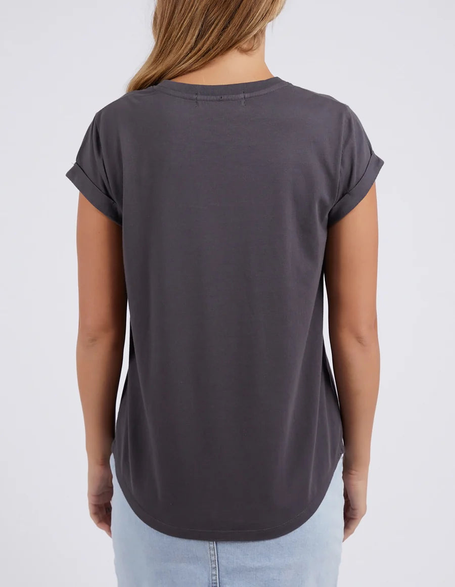 FOXWOOD ROSETTE TEE - WASHED BLACK