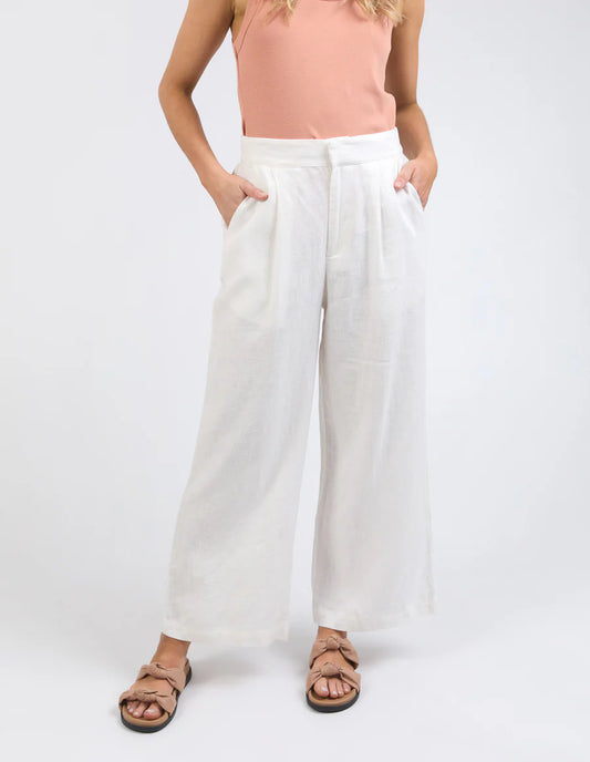 FOXWOOD ELINA WIDE LEG PANT -  VINTAGE WHITE