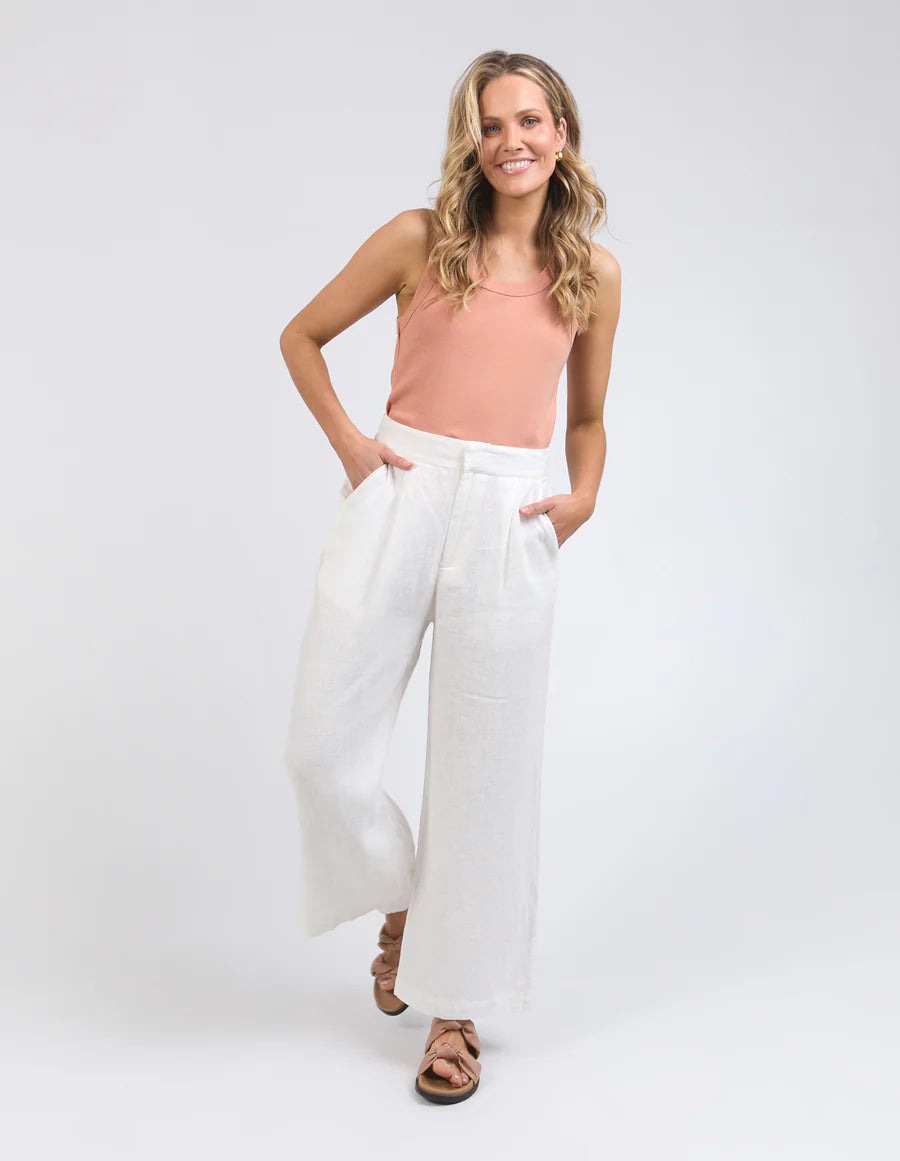 FOXWOOD ELINA WIDE LEG PANT -  VINTAGE WHITE