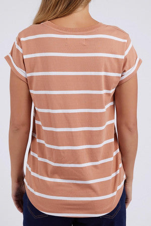 FOXWOOD MANLY STRIPE TEE - CLAY