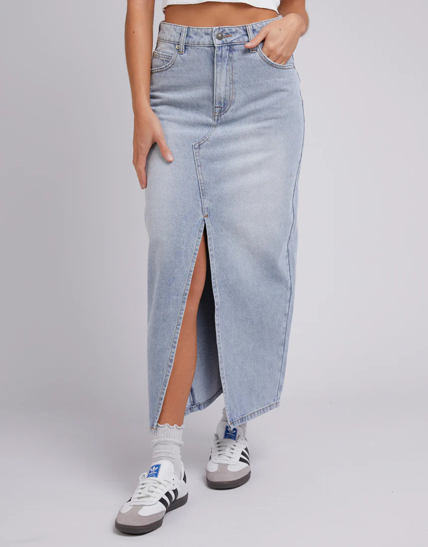 SILENT THEORY EVA MAXI SKIRT - Light Blue