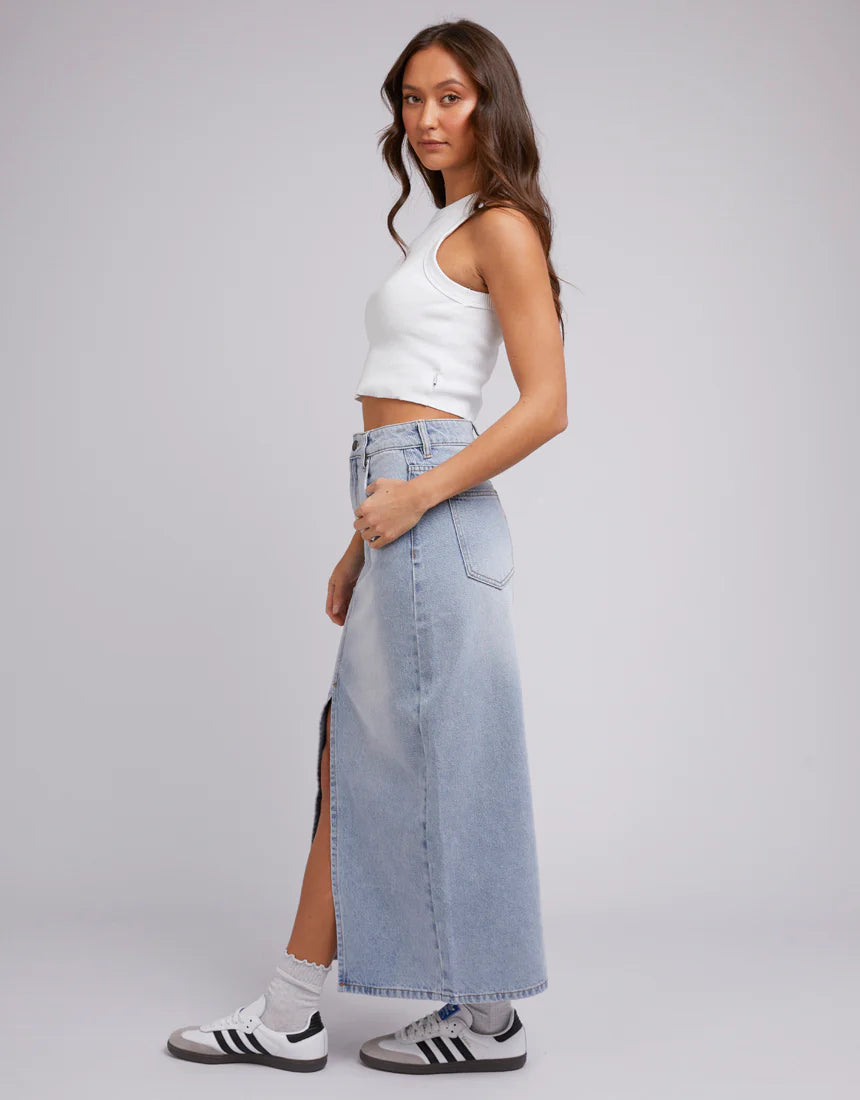 SILENT THEORY EVA MAXI SKIRT - Light Blue