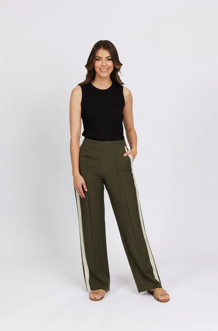 KNEWE ELTON PANT - Khaki/Ecru