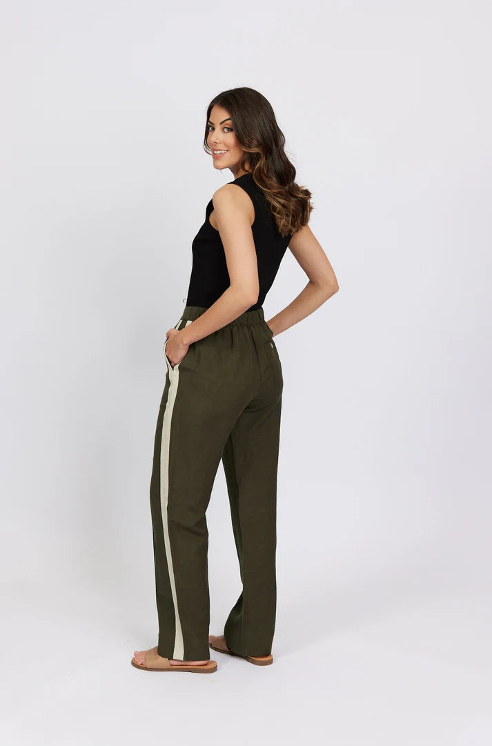 KNEWE ELTON PANT - Khaki/Ecru