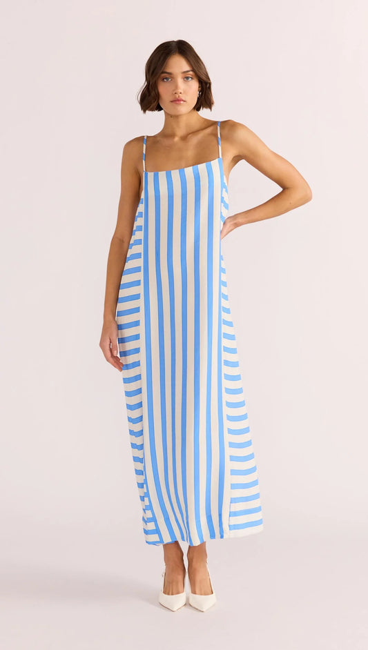 MINKPINK NIMUE MIDI DRESS - BLUE STRIPE