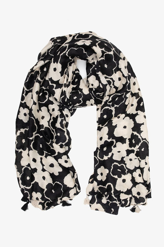 ANTLER SCARF - POPPY BLACK & OAT