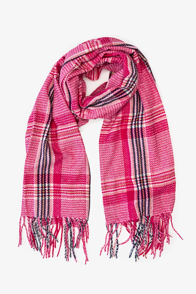 ANTLER SCARF - FUCHSIA GLEN CHECK