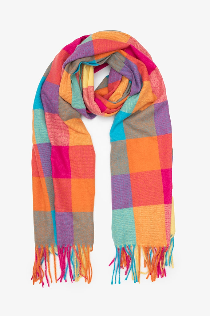 ANTLER SCARF - RAINBOW CHECK