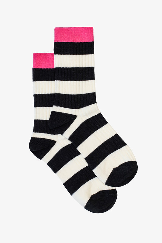 ANTLER SOCKS - PINK TOP STRIPE