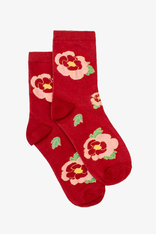 ANTLER SOCKS - RED HYBRID ROSE