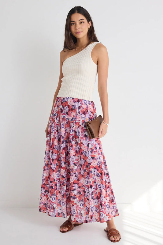 IVY + JACK AQUARIUS MAXI SKIRT - LILAC MEADOWS