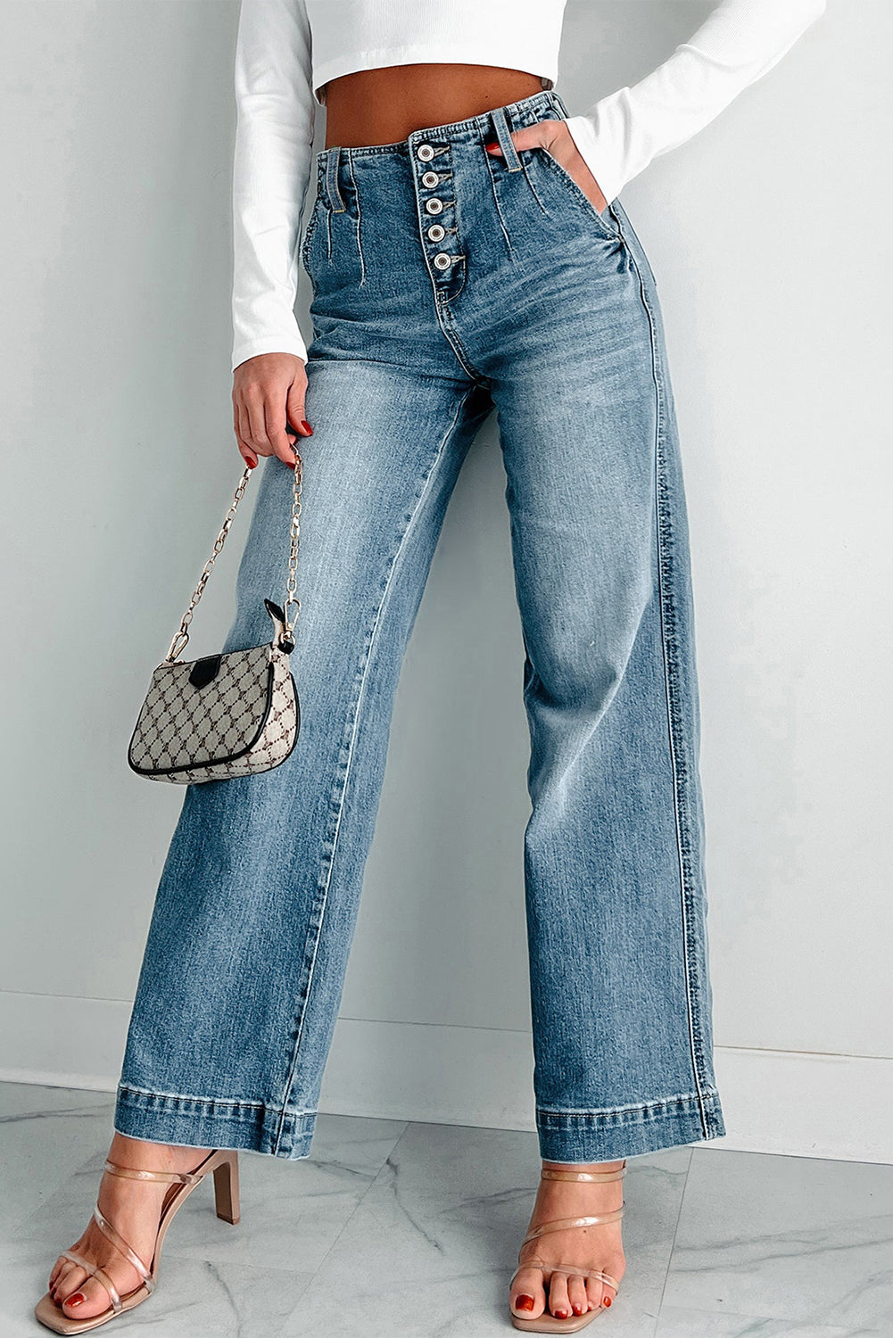 PRICKLE & POLLY - Dusty Blue Straight leg Jeans