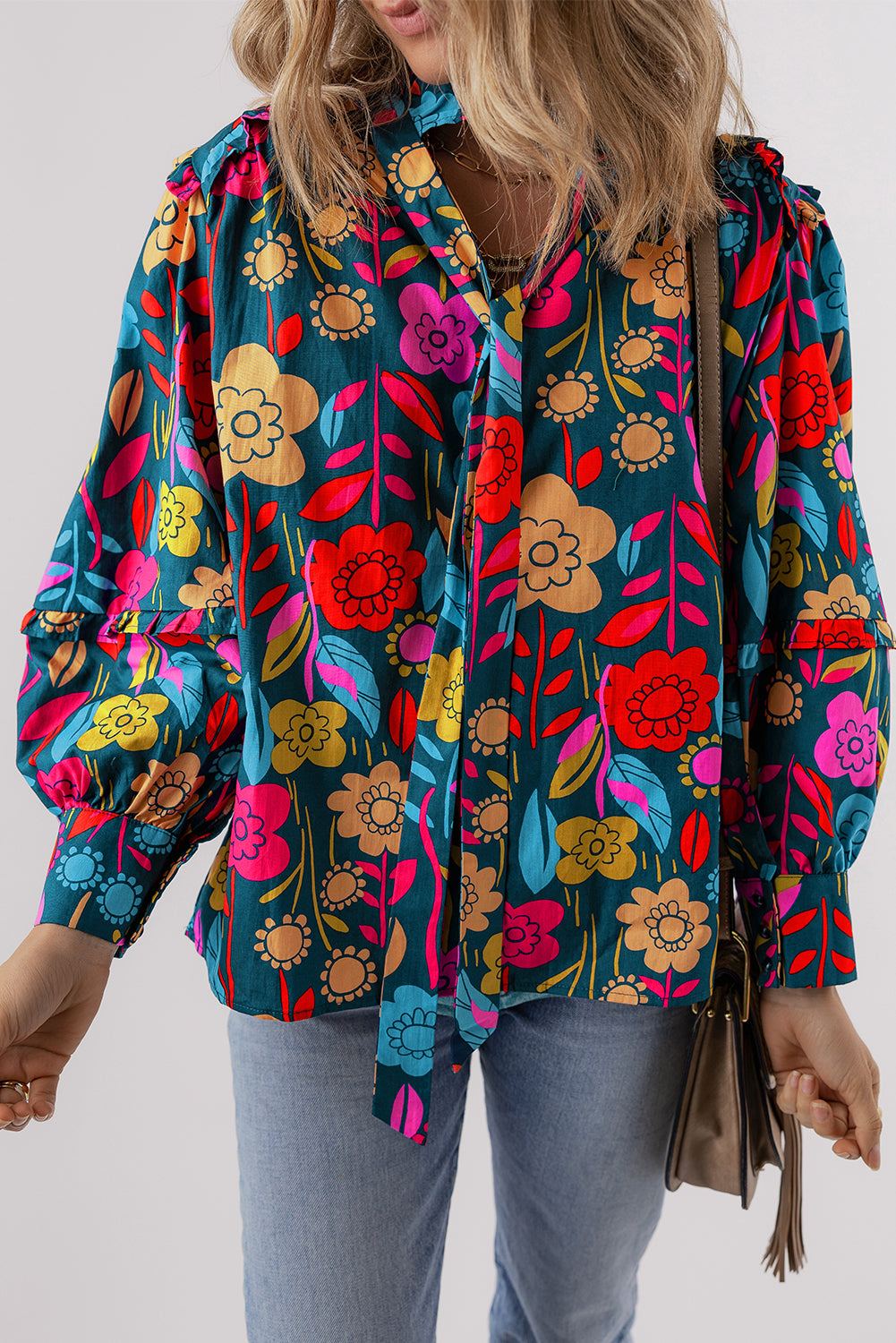 PRICKLE & POLLY - Floral Puff Top (long sleeve)