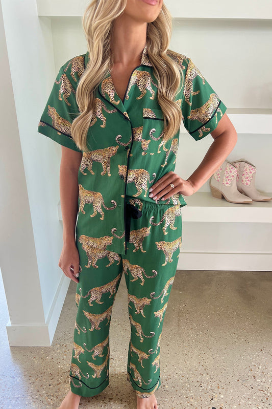 PRICKLE & POLLY Green Cheetah PJ Set