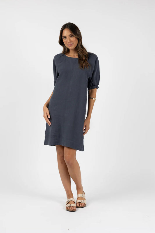 HUMIDITY LAGOON SHIFT DRESS - STEEL