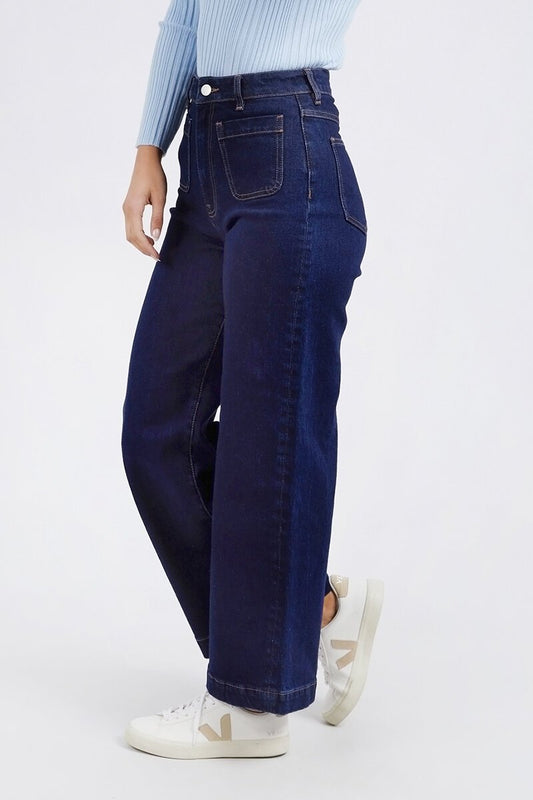 FOXWOOD SARAH WIDE LEG JEAN - Dark Blue