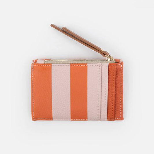 CAROLINE GARDNER Pink/Orange Stripe Small Cardholder Coin Purse