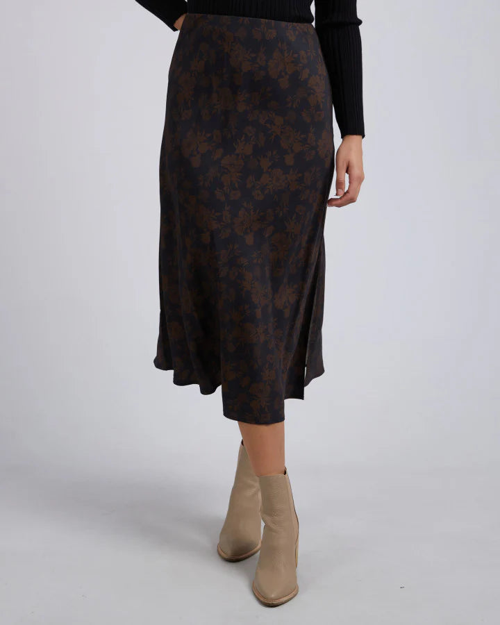 FOXWOOD BELLADONNA FLORAL SKIRT - Black Floral