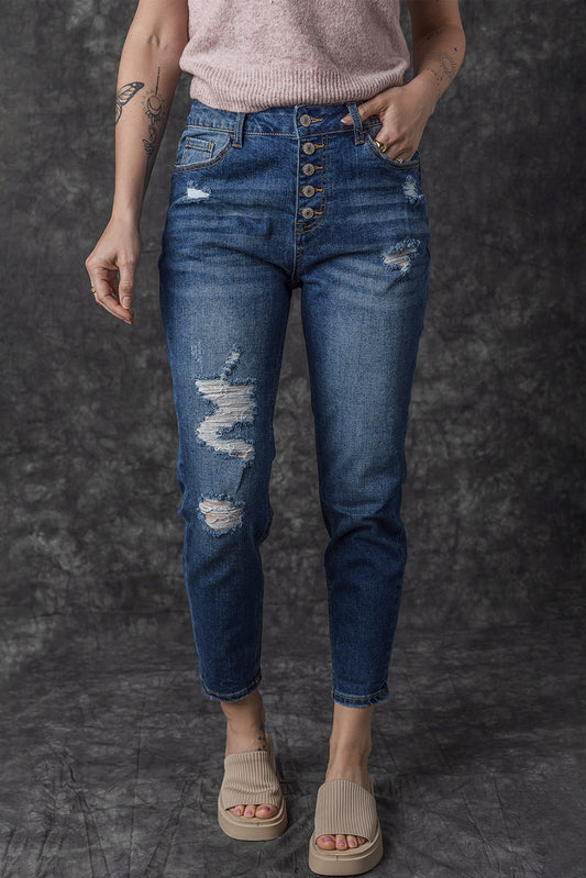 PRICKLE & POLLY Distressed Mom Jeans