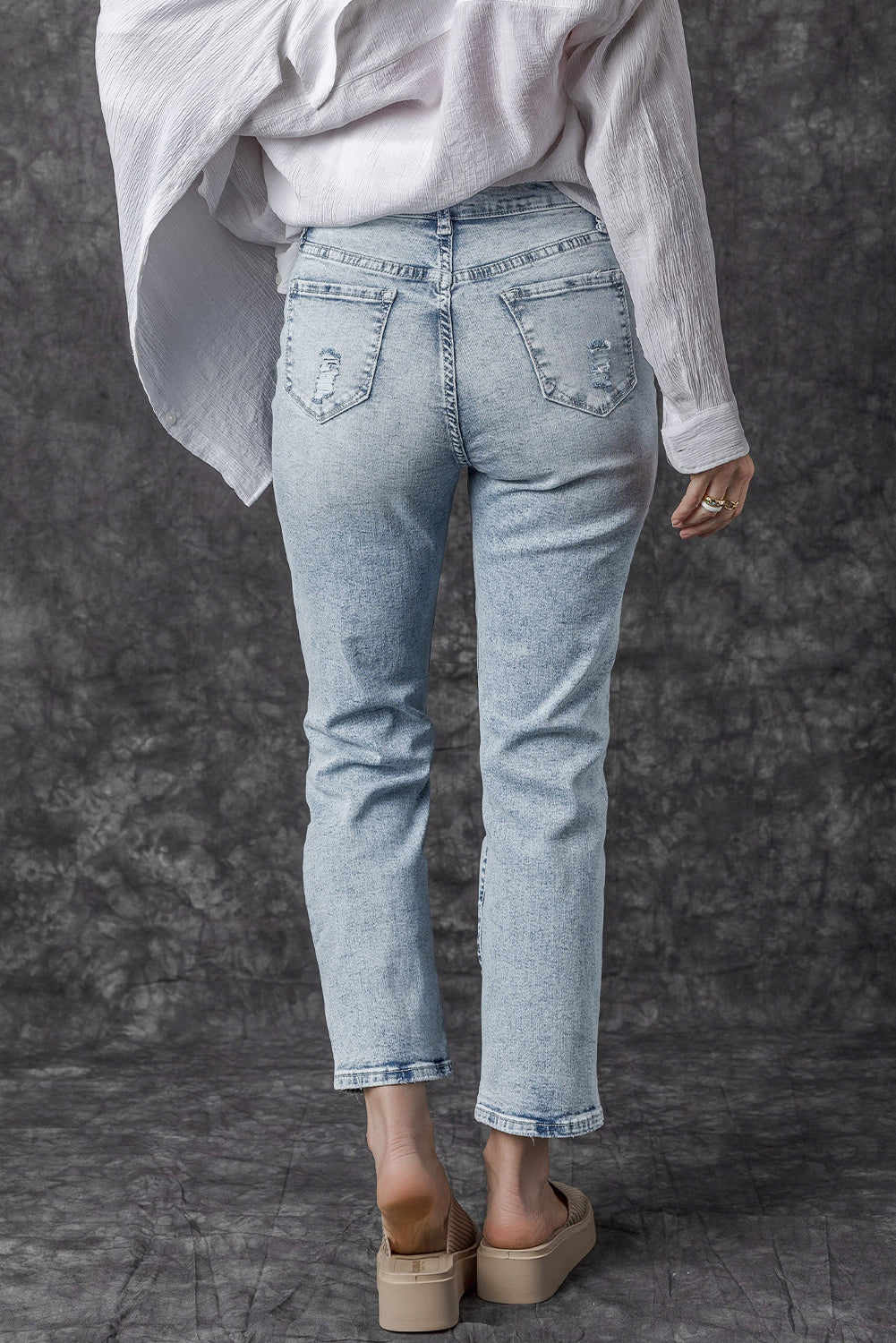 PRICKLE & POLLY Acid washed Distressed Jeans