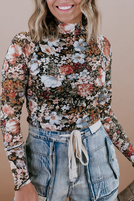 PRICKLE & POLLY FLORAL MESH TOP