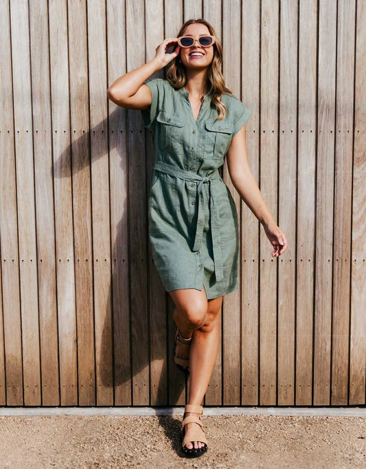 FOXWOOD HARLOW DRESS - KHAKI