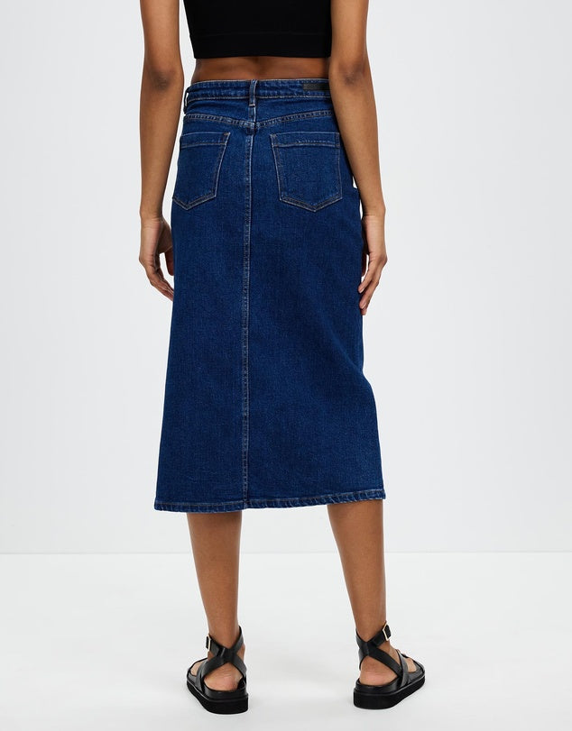 FOXWOOD SCOUT MIDI SKIRT - Indigo – The little red fox ltd