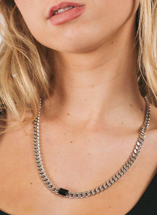 FEDERATION BIG CHAIN NECKLACE - SILVER/BLACK