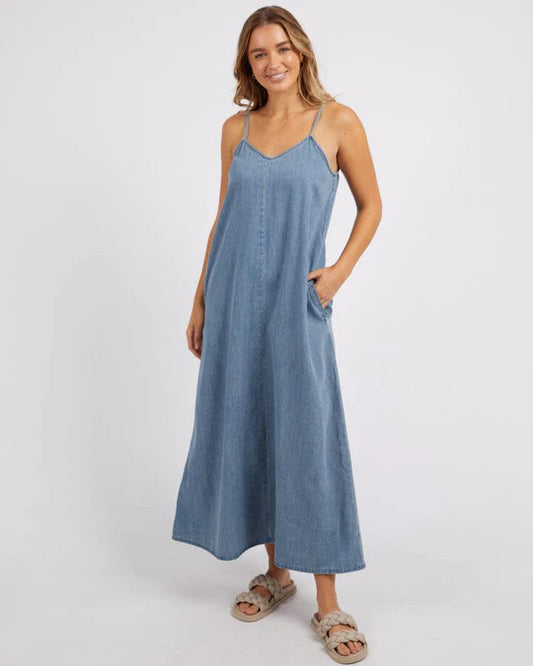 FOXWOOD ROMA DENIM DRESS - MID BLUE