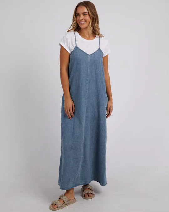 FOXWOOD ROMA DENIM DRESS - MID BLUE